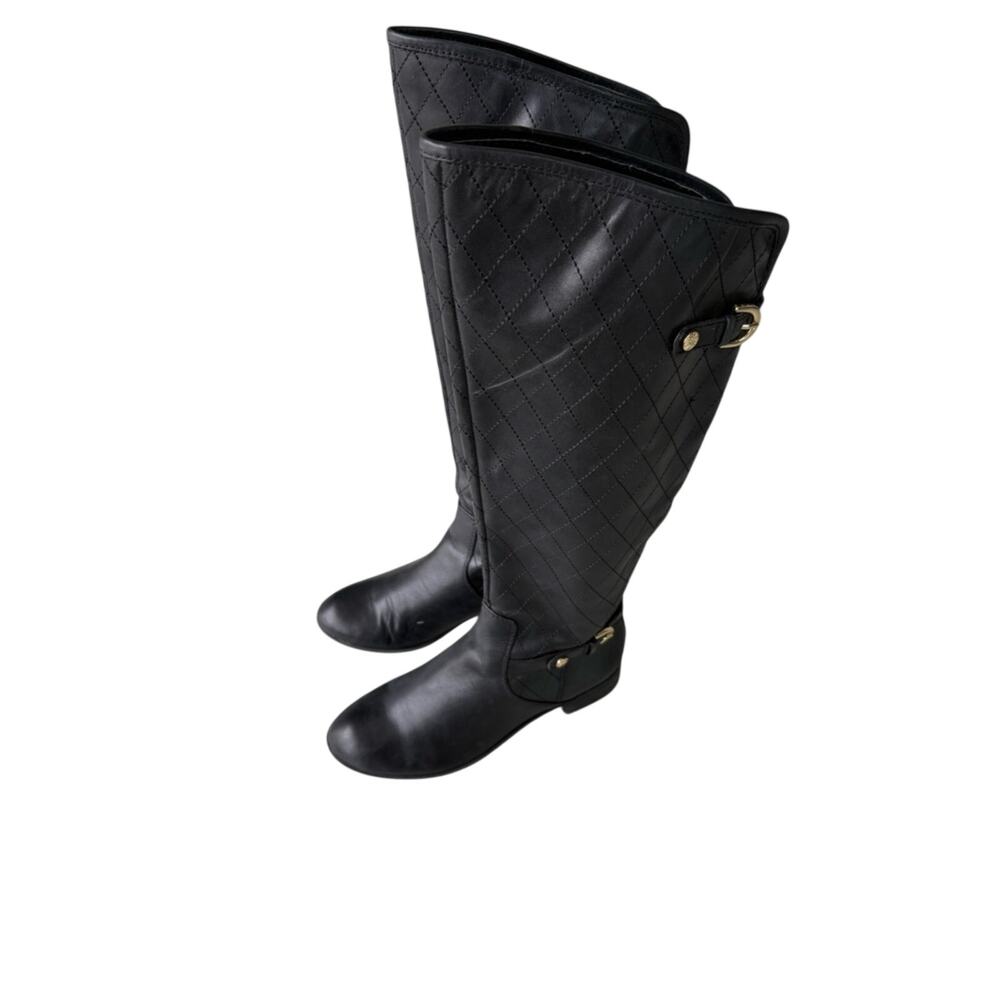 AK Anne Klein Klye quilted leather riding boots size 6